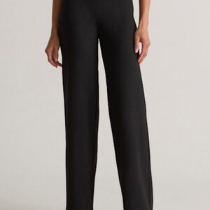 Black rayon blend pant with stretch waist